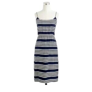 J. Crew 100% Silk Striped Mini Blouson Dress